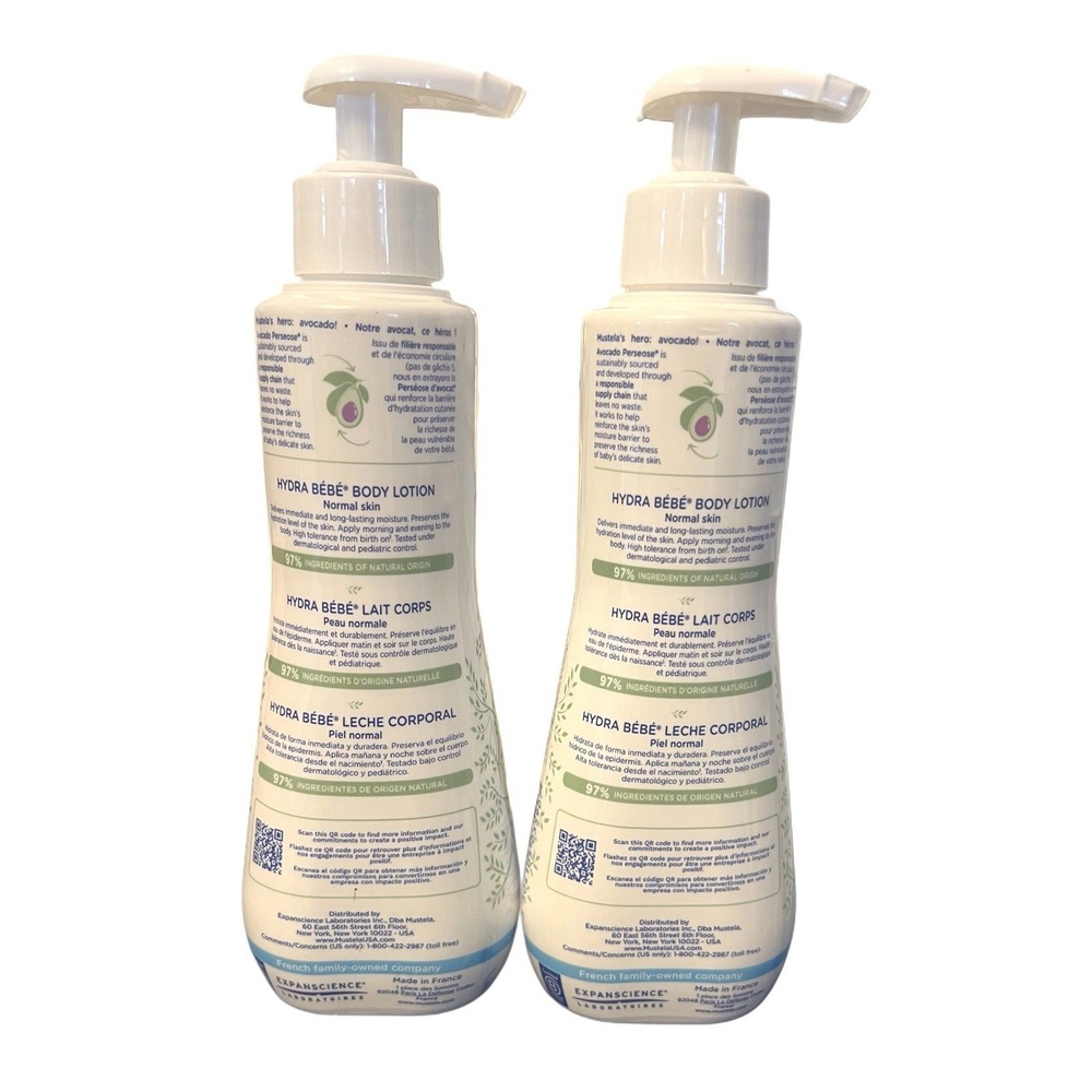 Mustela Hydra Bebe Baby Body Lotion 10.14 US FL - 2 PACK w/ Avocado EXP 6/27 - Picture 4 of 5